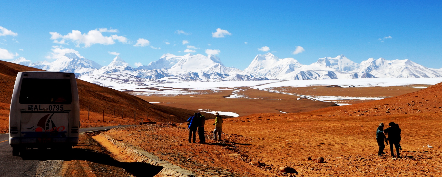 ヒマラヤ山脈の大パノラマを望む（中国・チベット）