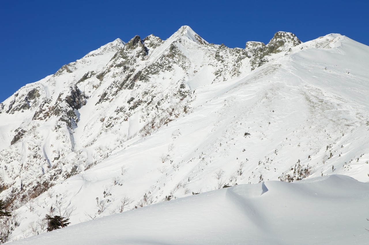 雪山講習会（入門）　北アルプス・西穂丸山　2日間<br>～雪の穂高連峰パノラマピーク～