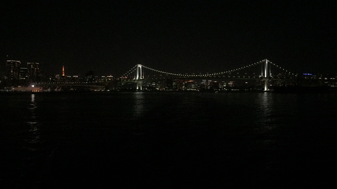 東京の夜景を眺めながら、竹芝桟橋を出航