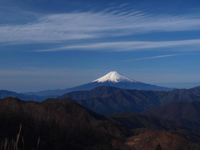 ハマイバ丸からの富士山（大月市観光協会提供）
